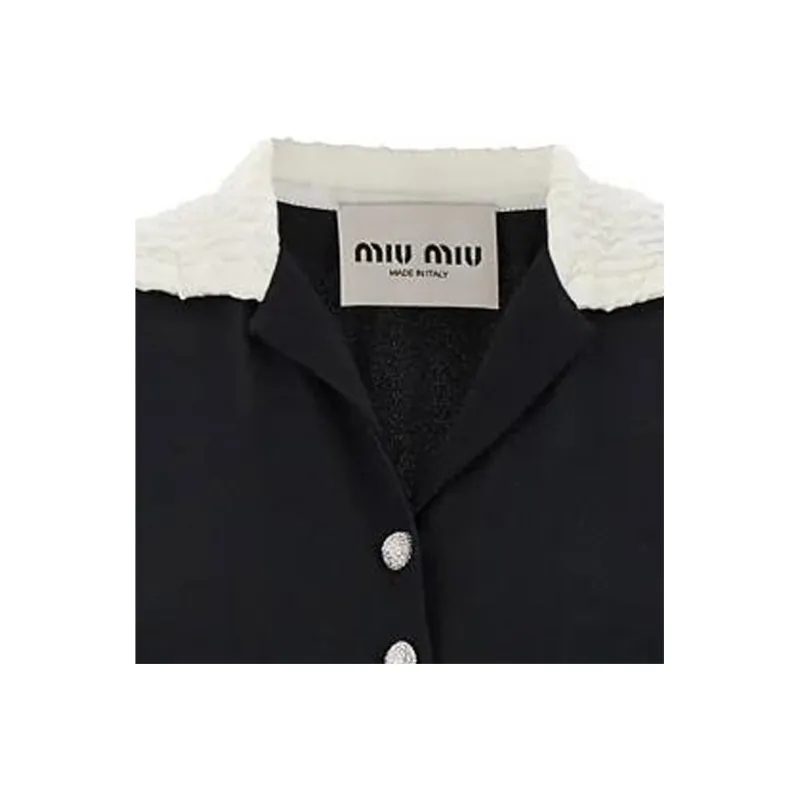 MIU MIU Embellished Short Sleeved Flared Dress-4