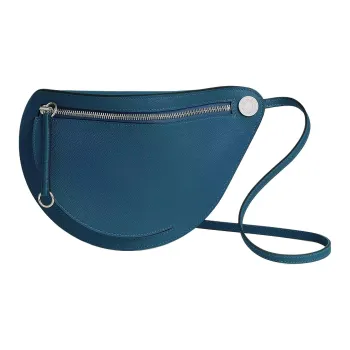 HERMES Petite Course Epsom Leather Shoulder Bag Small Size Women's S4 Deep Blue Dark Blue