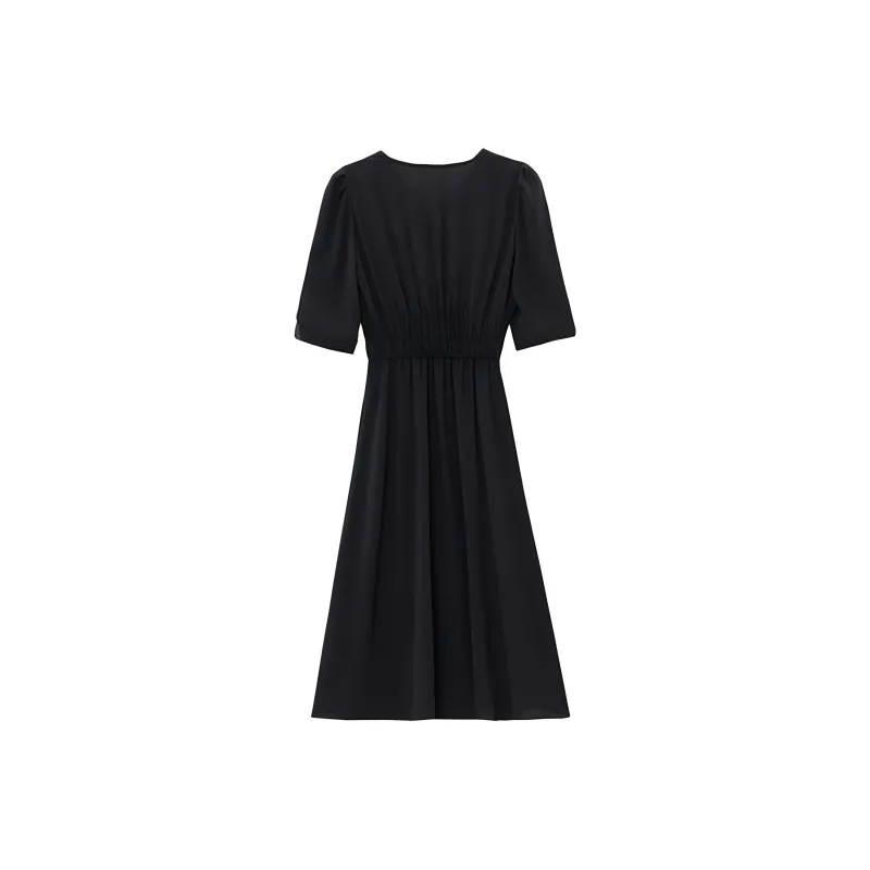 AHDO Short Sleeved Dress Women's Black-1