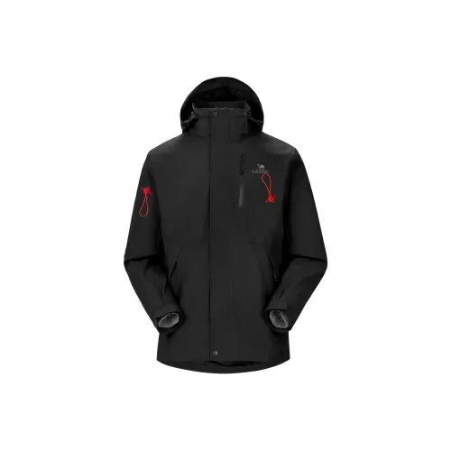 CAMEL All weather Waterproof And Windproof To Keep Warm Windbreaker Jacket Unisex Black