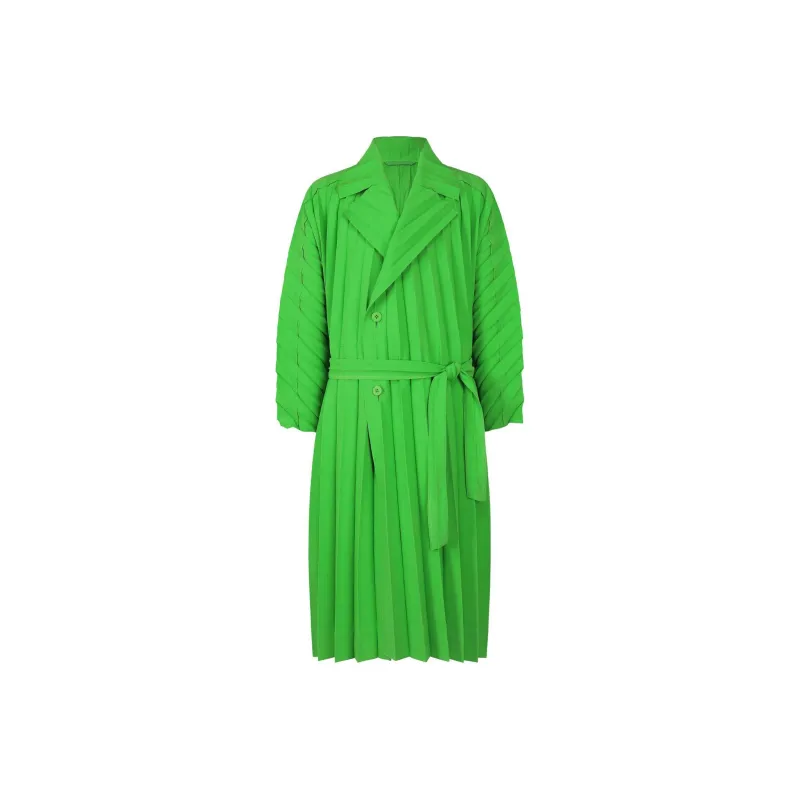 Homme Plissé Issey Miyake FW24 Trench Coat Men's Green-0
