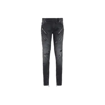 BALMAIN Panelled Distressed Skinny Jeans