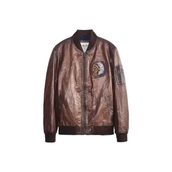 MCS Leather Jackets Men Coffee