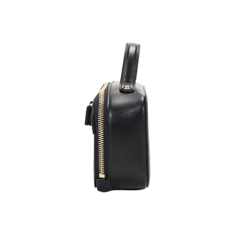 FERRAGAMO Cow Leather Shoulder Bag, Crossbody Bag, Handbag Mini Women's Black-2