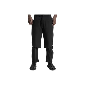 NORVINCY Outdoor Trendy Elastic Waistband Casual Pants Unisex Black
