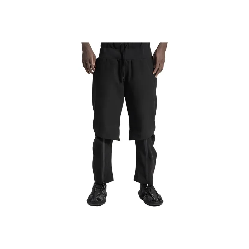 NORVINCY Outdoor Trendy Elastic Waistband Casual Pants Unisex Black-0