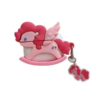 CHRROTA Compatibility With Apple AirPods 4 Silicone Pink Wooden Horse Headphone Cases