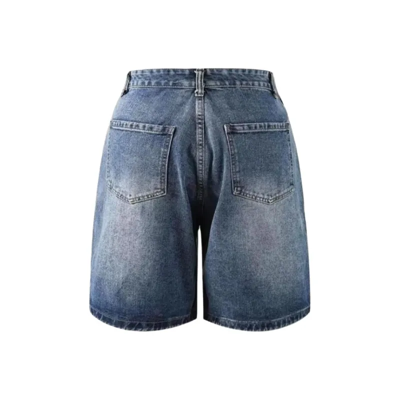 TESTUNG Denim Shorts Unisex Blue-1