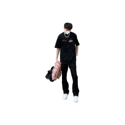 Menglaini Jeans Unisex Black