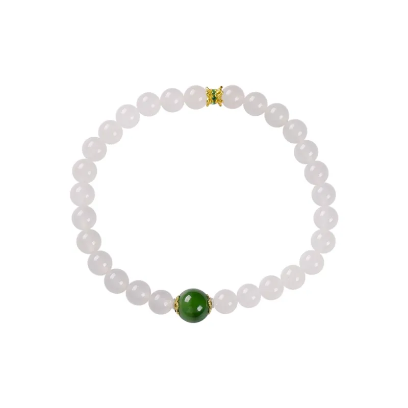 Execute The Blessing Hetian Jade Bracelets White Jade Unisex-0