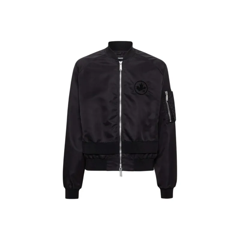 DSQUARED 2 Logo Appliqué Zipped Bomber Jacket-0