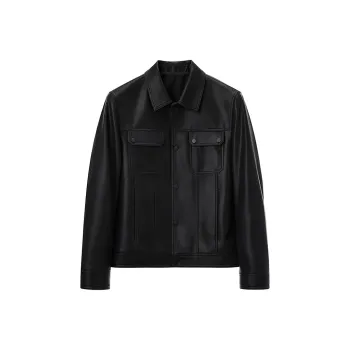 SINBOS Leather Jacket Men's Smoke Ink