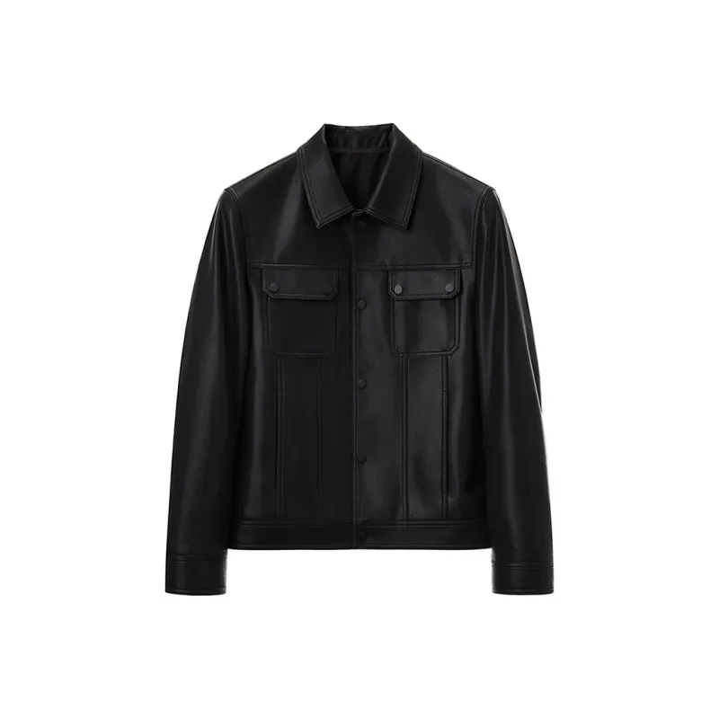 SINBOS Leather Jacket Men's Smoke Ink-0