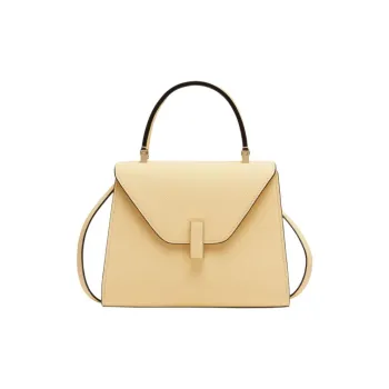 Valextra Iside Millepunte Calfskin One Shoulder Handbag Mini Women's Cream Yellow