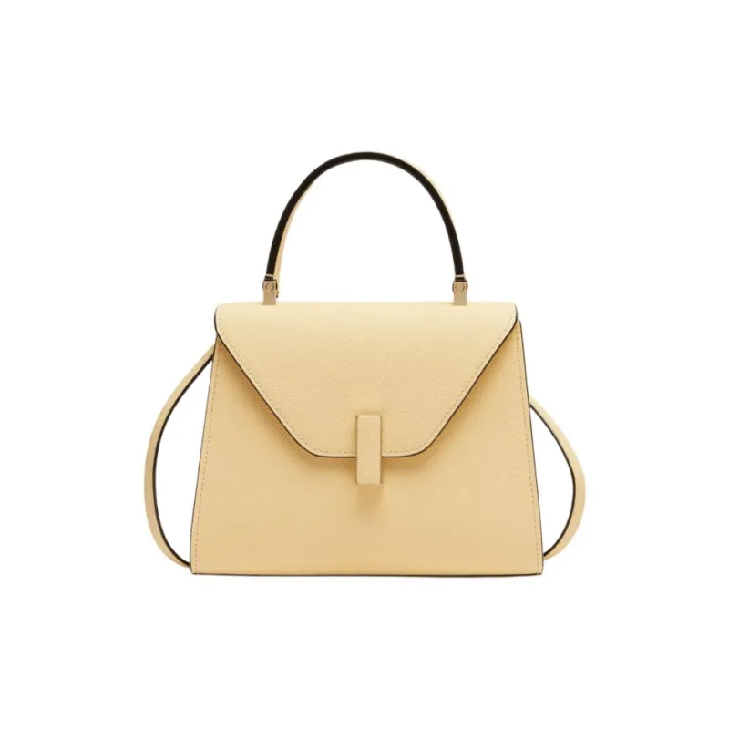 Valextra Iside Millepunte Calfskin One Shoulder Handbag Mini Women's Cream Yellow-0