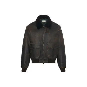 THE ROW SS24 Leather Jacket Men's Black