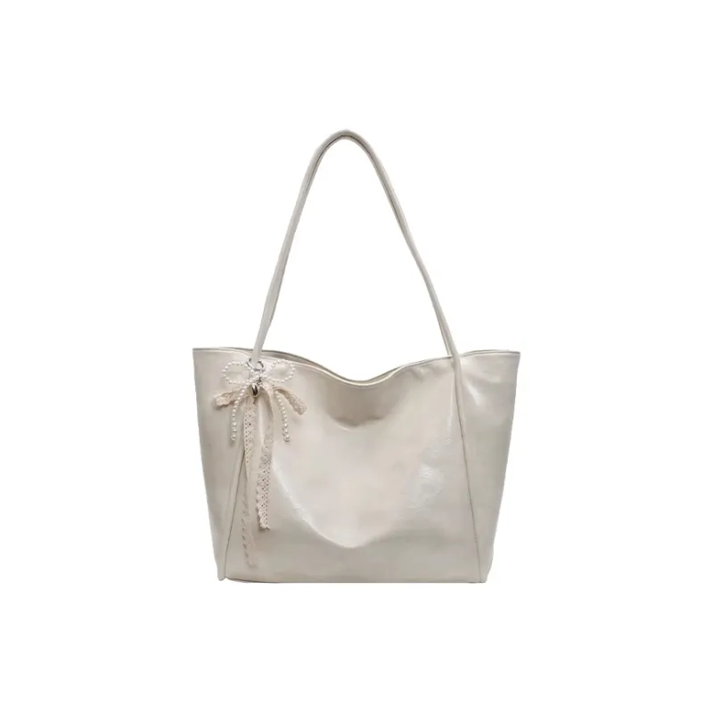 Jade En Plus PU Shoulder Bag Regular Women's Vintage Black/Cream Pink/Ivory White-16