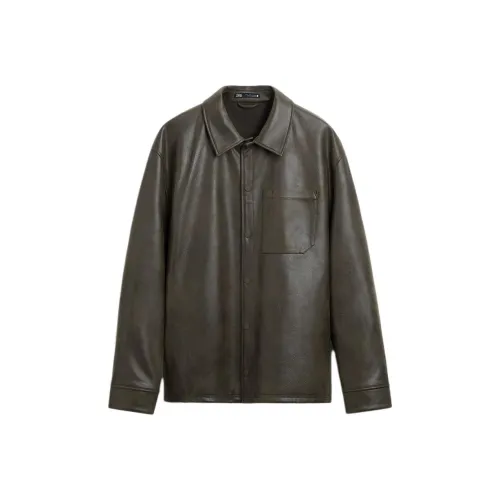 ZARA Leather Jacket Men's Black