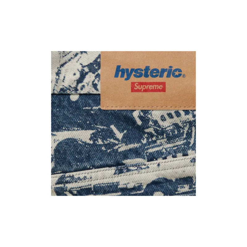 Supreme Hysteric Glamour Cars Baggy Jean Teal-3