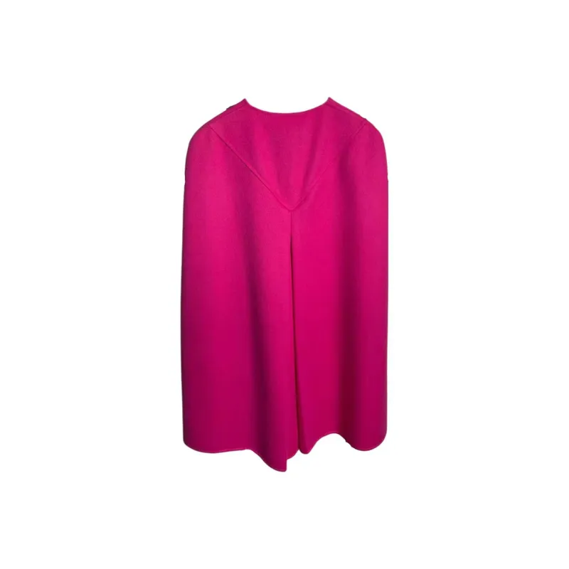 Valentino 20 Fall Winter Collection Cloak Women's Rose Red-1