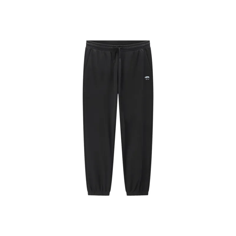 UNIQLO Knitted Sports Pants Men's Logo Black-0