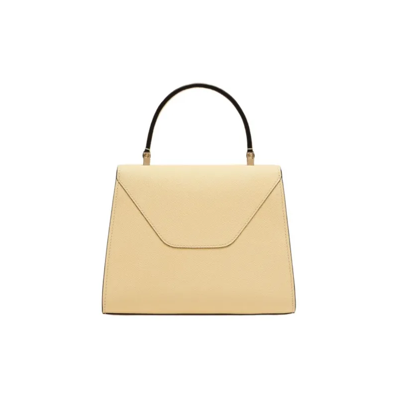 Valextra Iside Millepunte Calfskin One Shoulder Handbag Mini Women's Cream Yellow-1