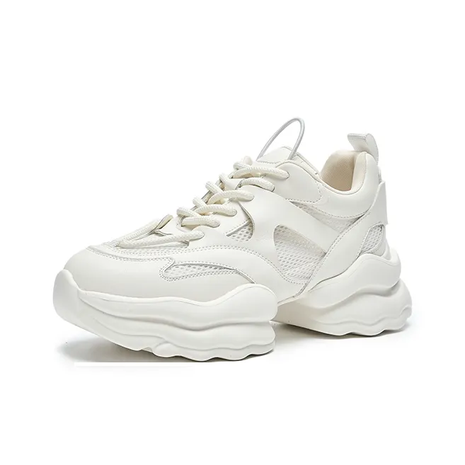 HR Slip Resistant Low Top Chunky Sneakers Women's White-1