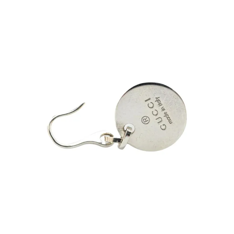 GUCCI 1990 2024 Sterling Silver Trademark Round Drop Earrings-3
