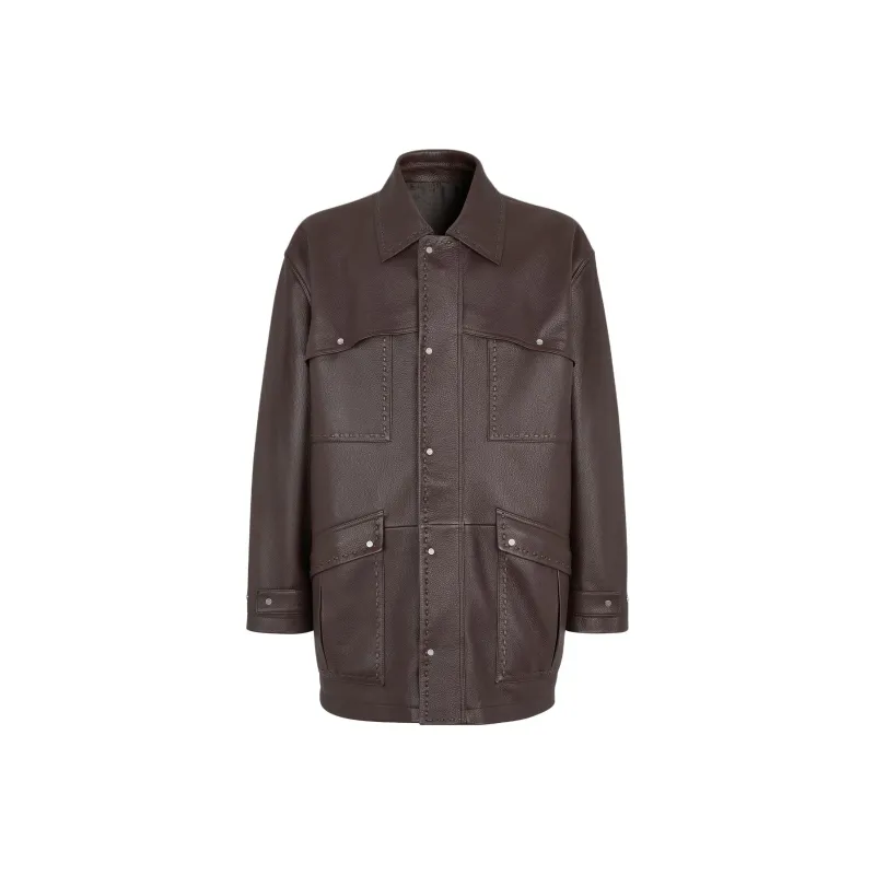 FENDI Collared Button Up Jacket-0
