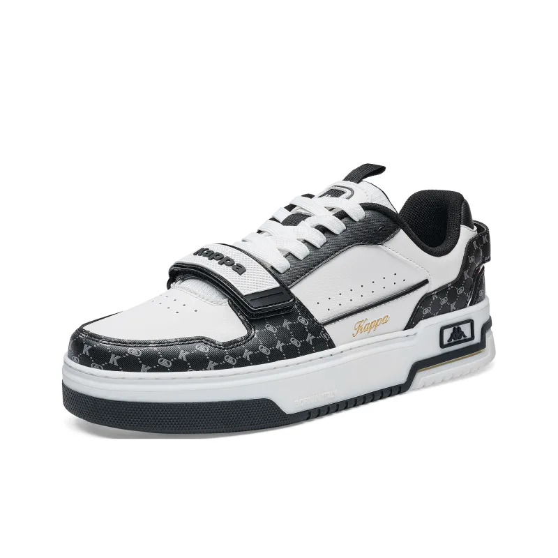 Kappa Alpha Anti Slip Wear Resistant Low Top Skateboard Shoes Unisex White Black-2