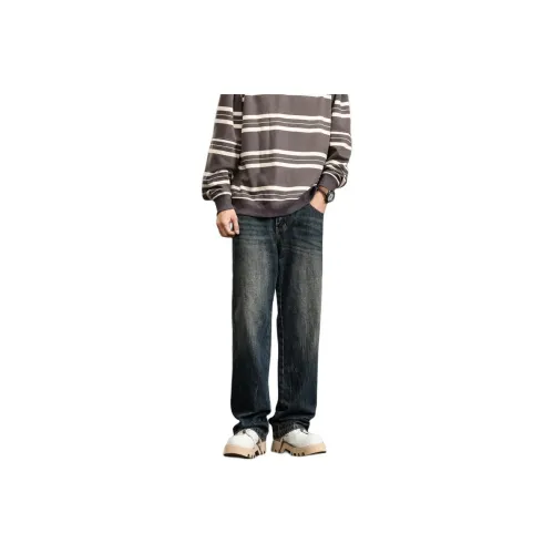 AHAH Jeans Men Black's Nostalgic Blue