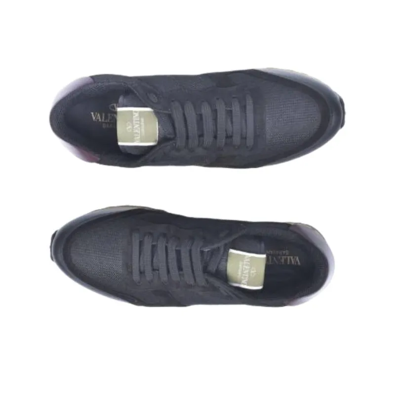 Valentino Low Top Casual Shoes Men's Black Purple-3