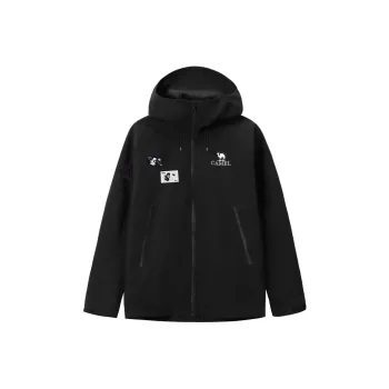 CAMEL All weather Waterproof And Windproof To Keep Warm Windbreaker Jacket Unisex Black