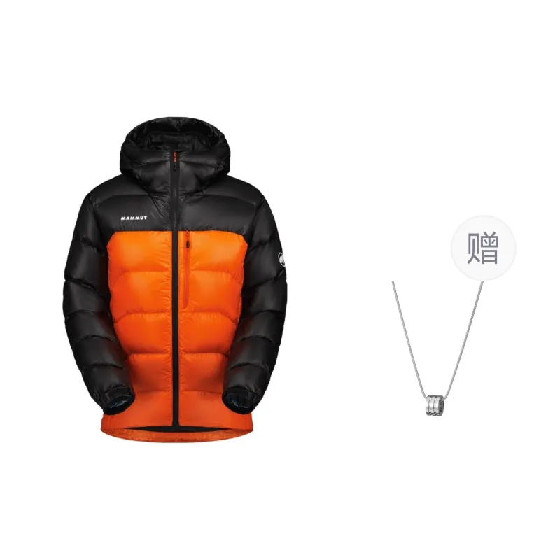 MAMMUT Gravity Down Jacket Unisex Orange Red - Black With Free Necklace-0