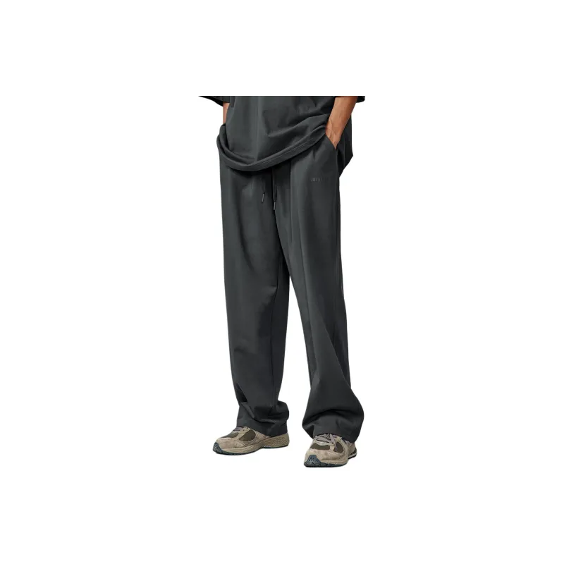 Bodydream Knitted Sweatpants Solid Color Straight Fit Casual Pants Unisex-0