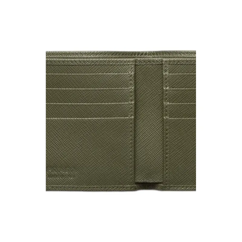 PRADA Saffiano Leather Wallet Men's Dark Olive Green-4