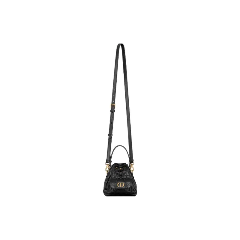 DIOR Caro Sheepskin Shoulder Bag, Crossbody Bag, Handbag Mini Women's Black-4