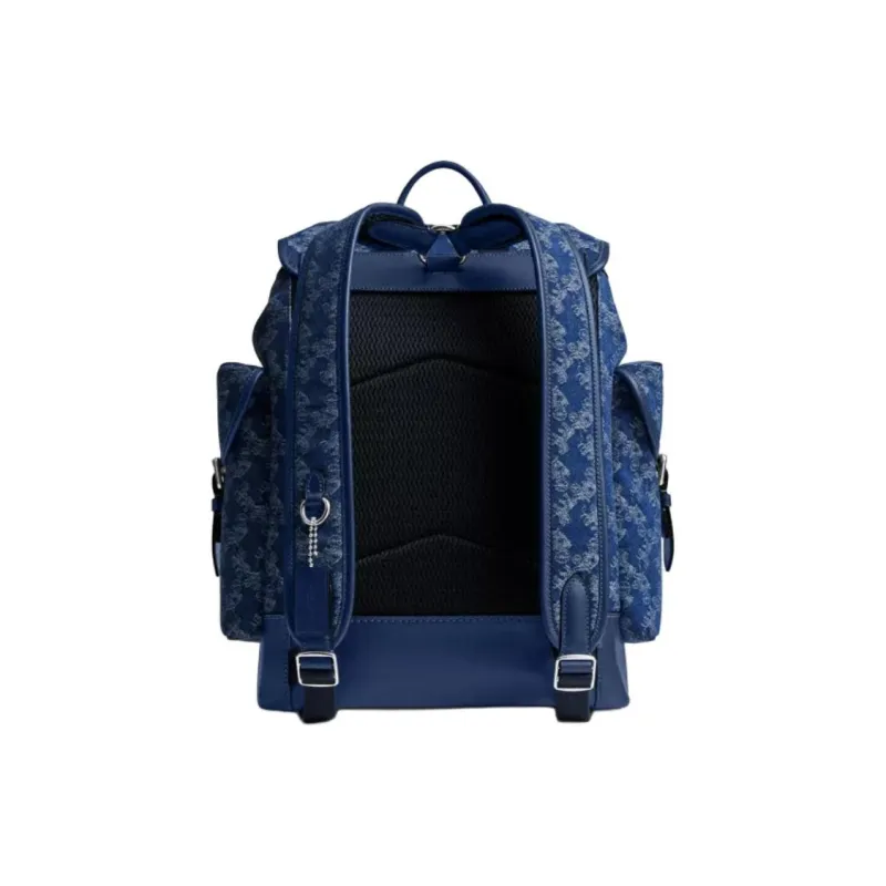 COACH Hitch Denim Backpack Tubas Men's Dark Blue-1