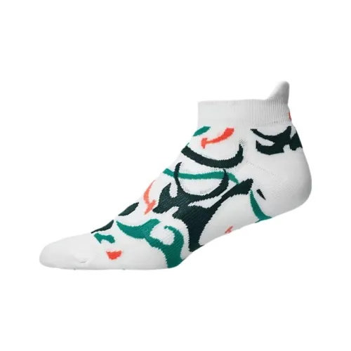 Asics SINGLE TAB Ankle Socks Men's 1 Pack Bright White Rain Lake