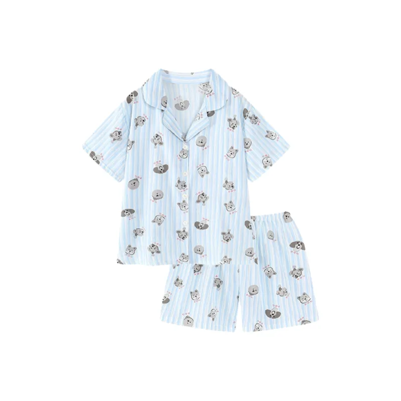 XIAFENYAN Pajama Set Women's Blue-0