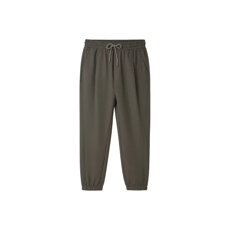 HLA Casual Pants Men Coffee Plaid Pattern G3-0