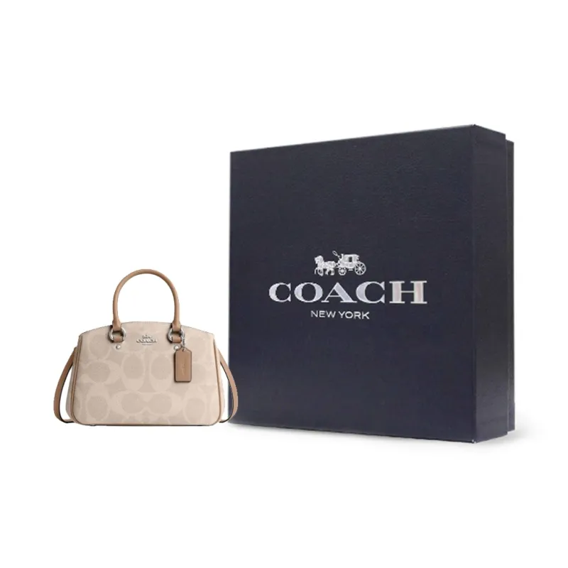 COACH Artificial Leather Shoulder Bag, Crossbody Bag, Handbag Trumpets Women's Sand Yellow & Taupe-10