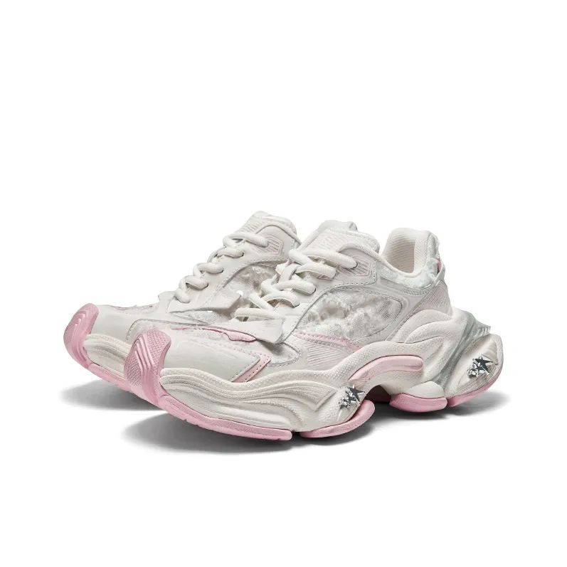 CHERYKALLY Star Pulse Slip Resistant, Abrasion Resistant, Breathable, Height Increasing Low Top Chunky Sneakers Women's-7