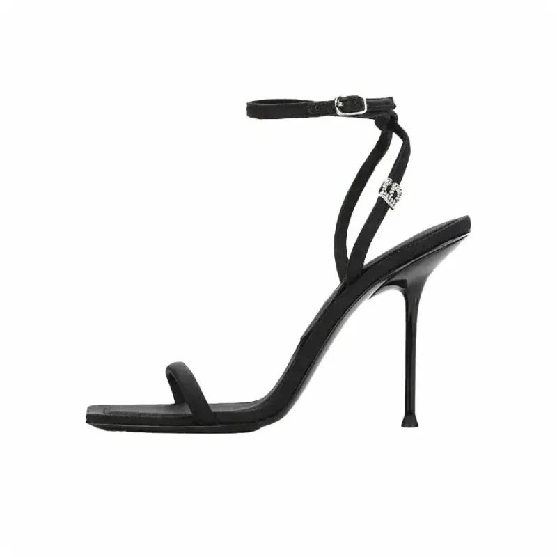 Dawei's House One Strap Sandals Women's Black Gift Box Set-0