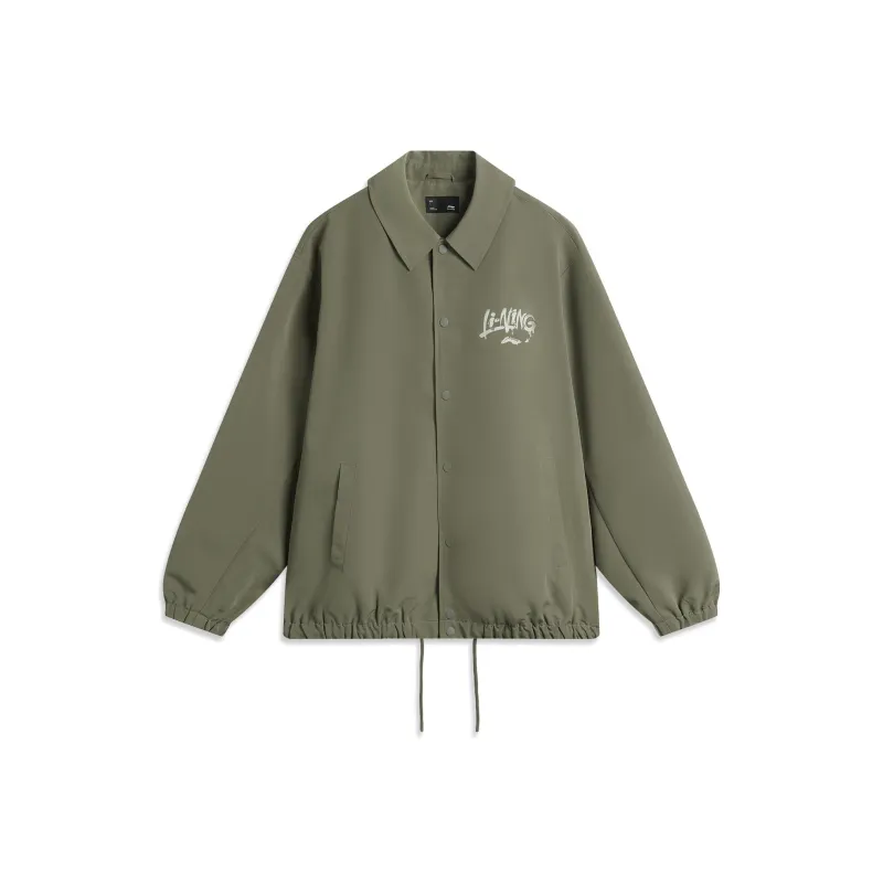 LiNing Sports Fashion Collection Trench Coat Men's Murky Olive Green-0
