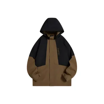 XTEP Trench Coat Men's Suede Brown/Jet Black