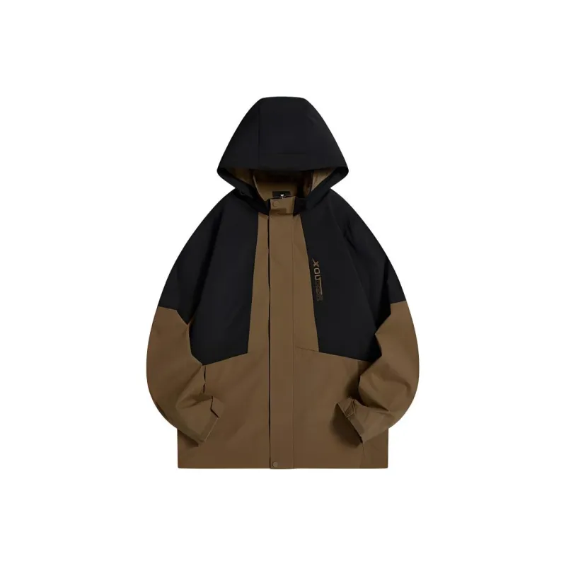 XTEP Trench Coat Men's Suede Brown/Jet Black-0