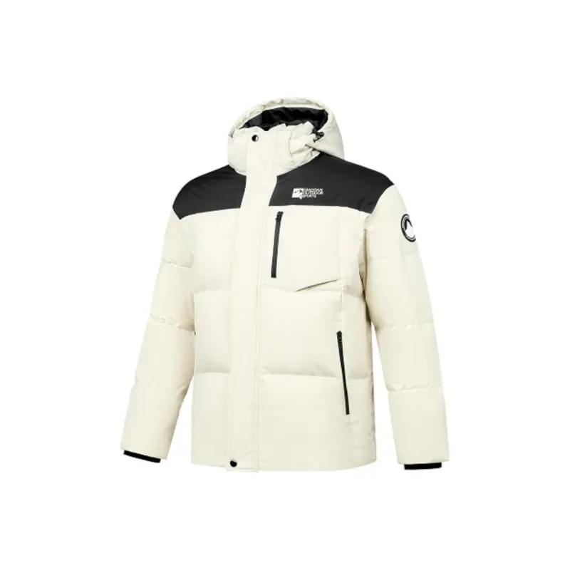 QIAODAN Down Jacket Men's Smoke White/Black-0