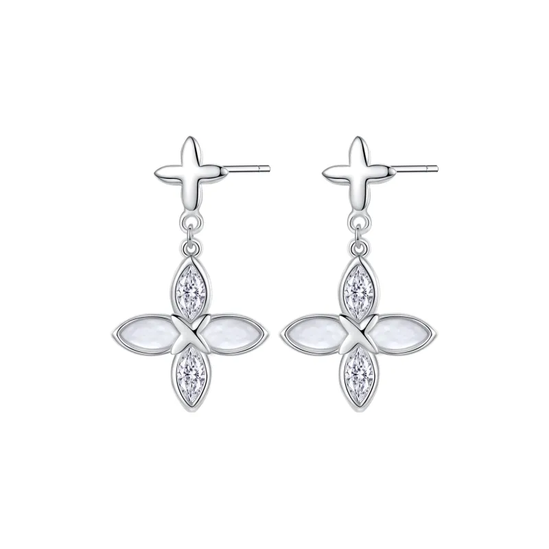 CLARKIA FLOWER 925 Sterling Silver Earrings Women's-0