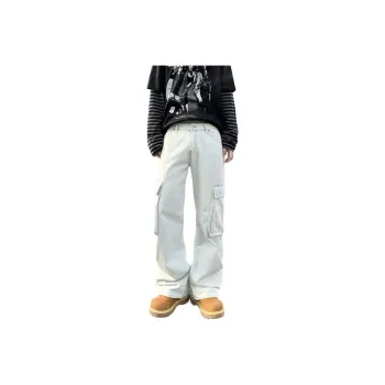 SONGS ALONG Cargo Pants Unisex White
